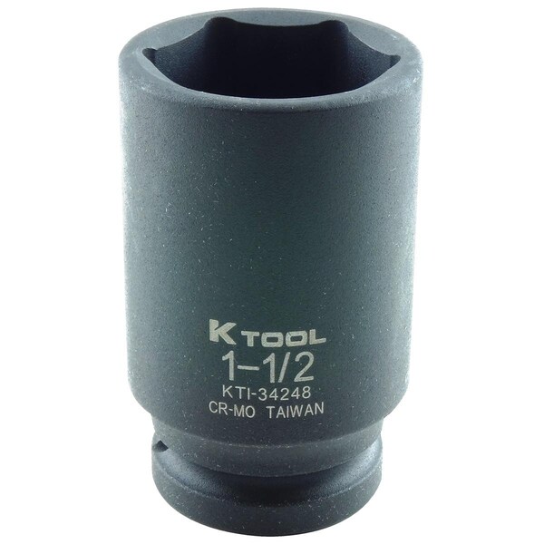 3/4" Drive, 1-1/2" Size, SAE, Socket, 6 Points, Deep 6Pt, 3/4"Dr, 1-1/2